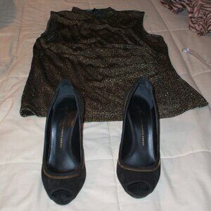 Guiseppi Zanotti Black Suede Open-toe Heels - 6M